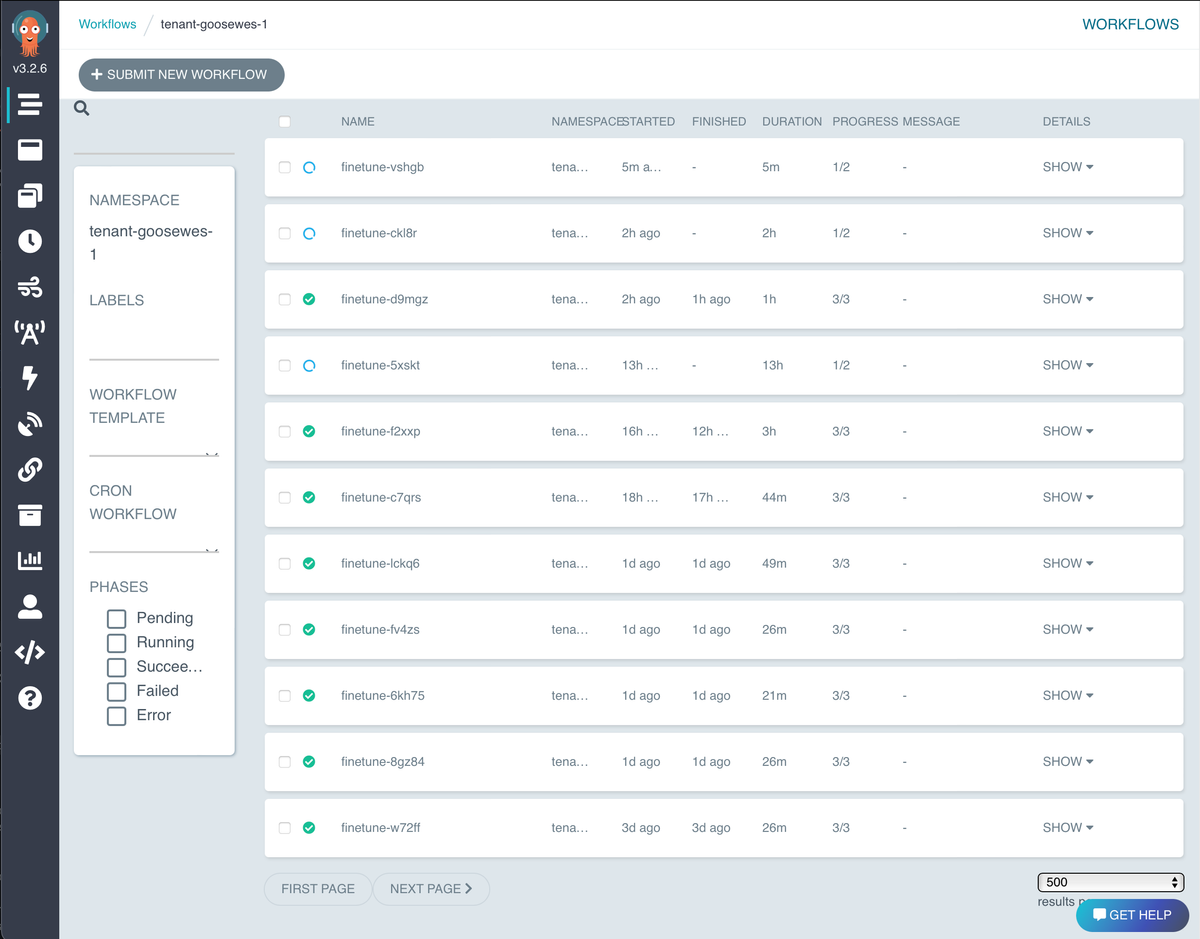 Argo Workflows HTTPS request, via the web UI